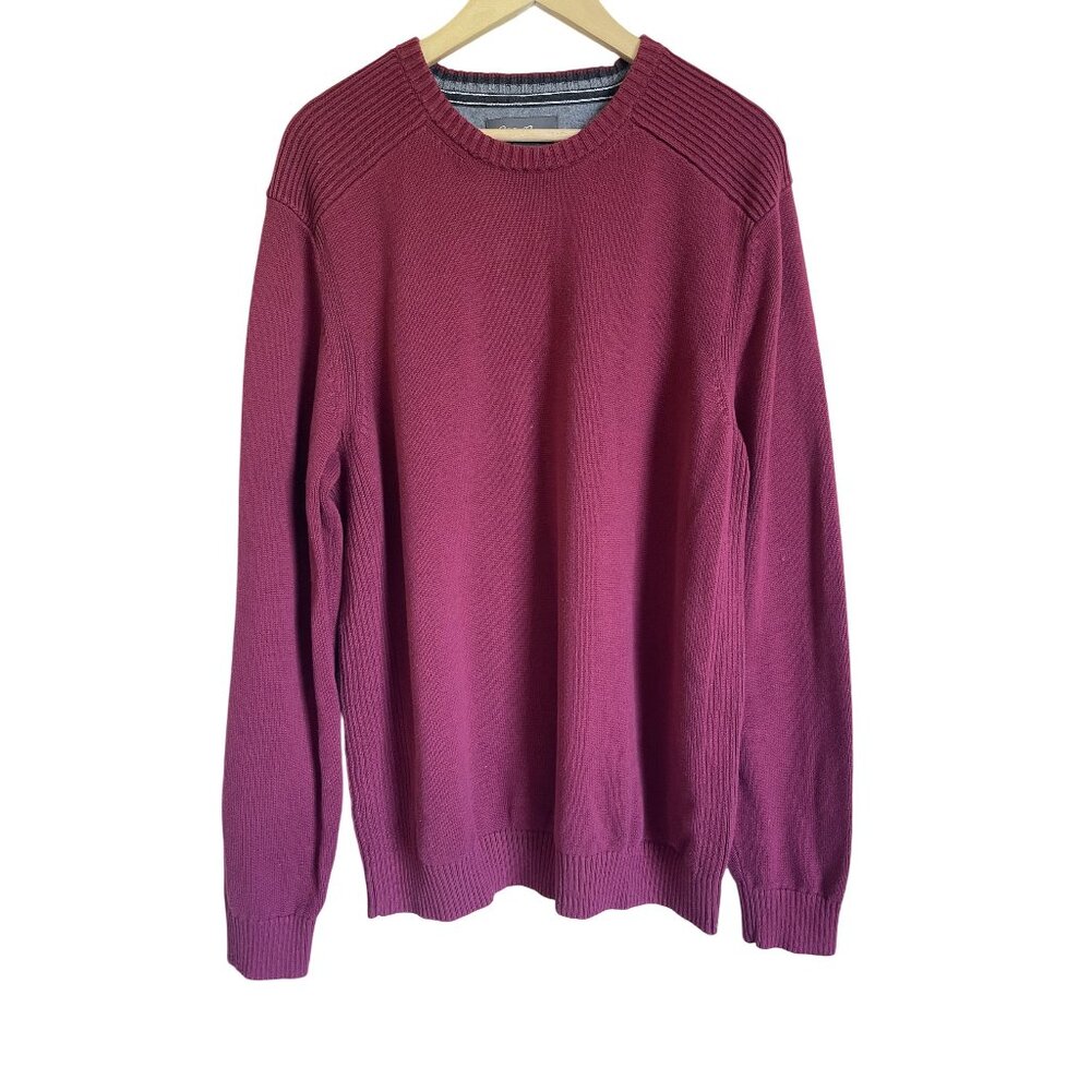 Eddie Bauer Size XL Tall Maroon Red Pullover Crewneck Cotton Sweater